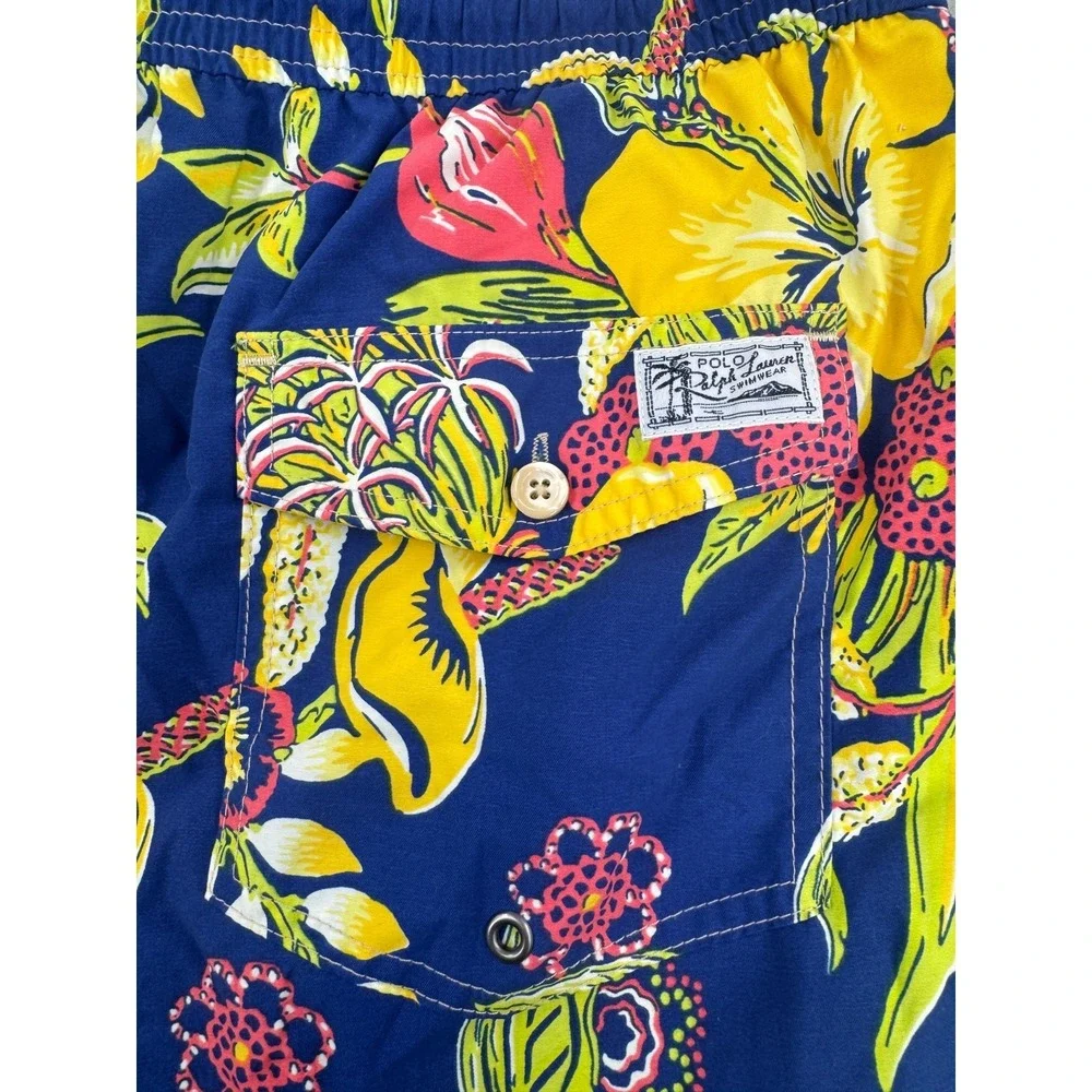 Polo Ralph Lauren Hawaiian Floral Swim Shorts Men's LT Blue Tropical Summer